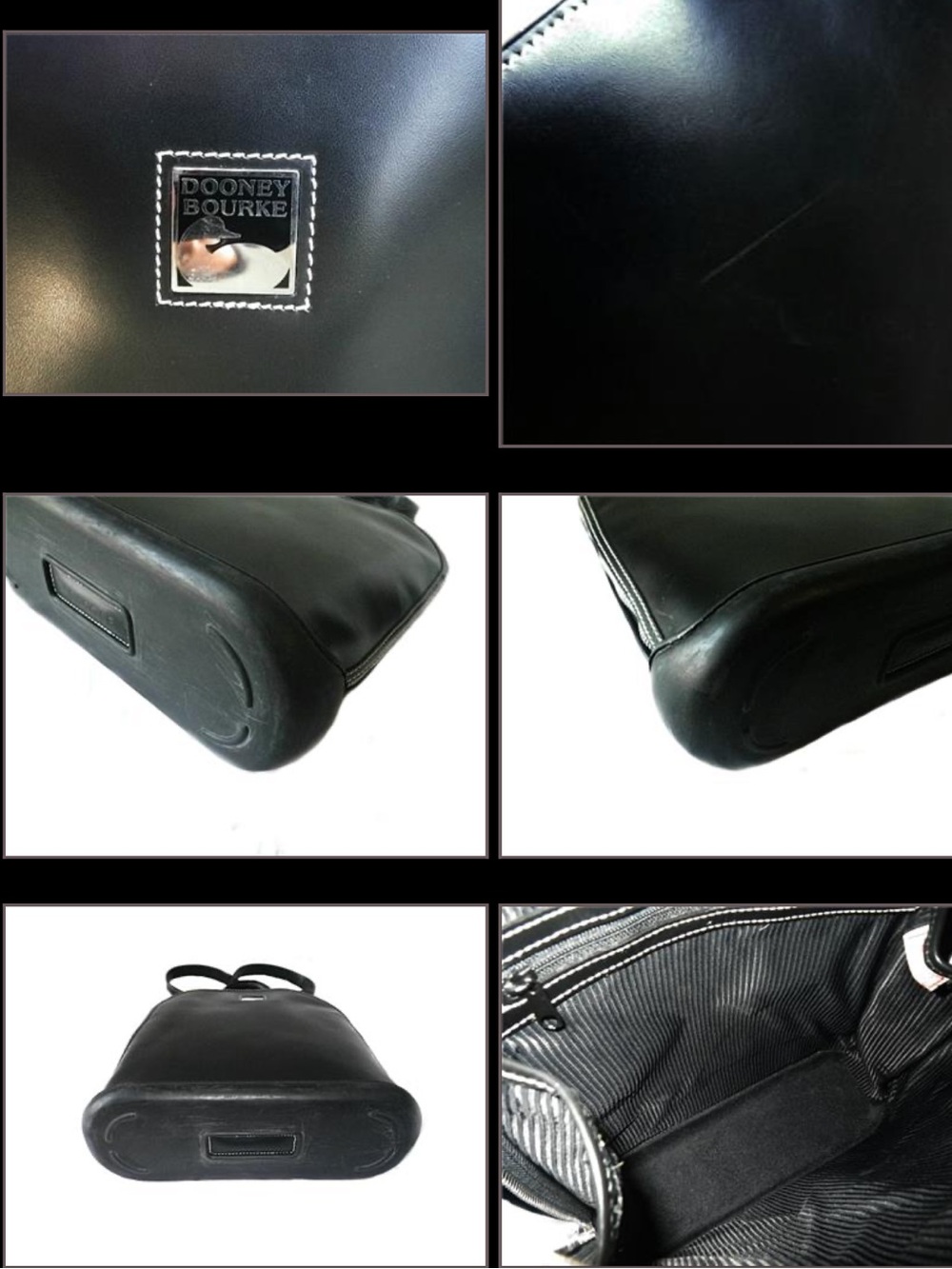 Dooney & Bourke Vintage Y2K Black Leather Mini Backpack with Logo Plaque - Picture 11 of 13